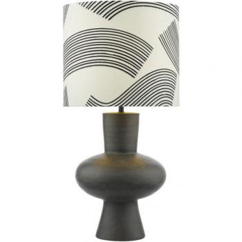 Lámpara de Sobremesa Miho Negra 1 Bombilla 74cm con Pantalla en Color Bronce