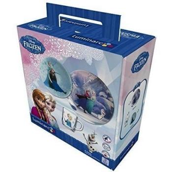 Luminarc 9120872 - Set 3 piezas Plato postre 20 cm, Multiusos 16 cm y Mug 25 cl Disney Frozen. Resistentes a choques mecánicos y térmicos , Color Colores Varios , 21.2x10x21 cm