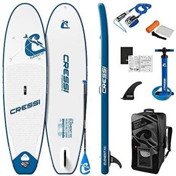 Cressi Element Isup Set 10'2'' Sup Hinchable clásico con Shape All Round, Estable y manejable, Unisex-Adult, Blanco/Azul, One Size