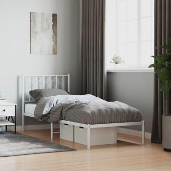 Cama solar con cabecero de metal blanco 80x200 cm Vidaxl