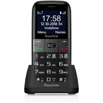 Easyfone Prime A2 - Teléfono Móvil para Mayores con botón SOS y Base cargadora, Nero
