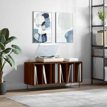 Mueble Discos de Madera Contrachapada en Color Roble Marrón, Dimensiones 100x38x48 cm