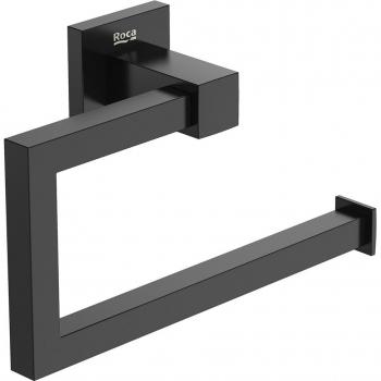 Toallero de anilla Hotels Square Roca, Color: Negro mate