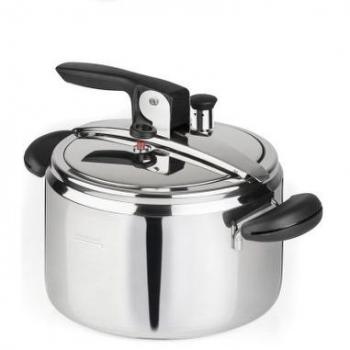 Pentola a Pressione Barazzoni Amelia+, Ø22cm, 5Lt, Inox 18/10, Acero y Negro, Hecho en Italia