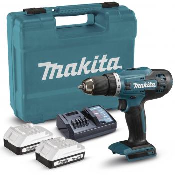 Makita DF488D004 Taladro Atornillador Inalámbrico, 18V, 42Nm, 2,0Ah, 2 Baterías