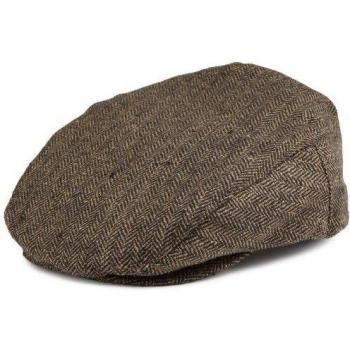 BRIXTON Cap Hooligan Gorro Newsie, Unisex, Brown/Khaki Herringbone, Large