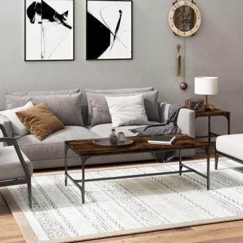 Mesa de Centro Madera Contrachapada 80x50x35 cm Negro, Roble Sonoma, Roble Ahumado Mesita de Salón o Comedor o Auxiliar Mesa de Café
