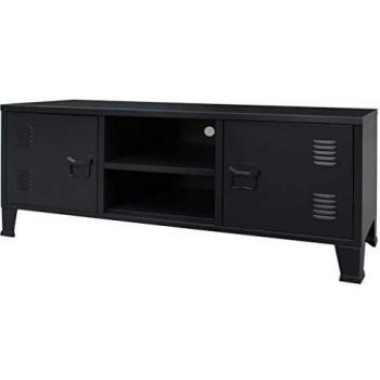vidaXL Mueble TV 120x35x48 cm Negro Metálico Estilo Industrial Aparador Cómoda