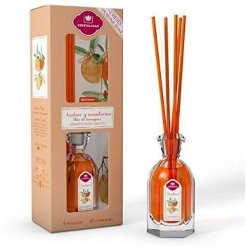 CRISTALINAS. Ambientador Mikado Clásico. Difusor con Varillas de ratán. Formula sin Alcohol. Máxima duración, hasta 8 semanas. Aroma Azahar