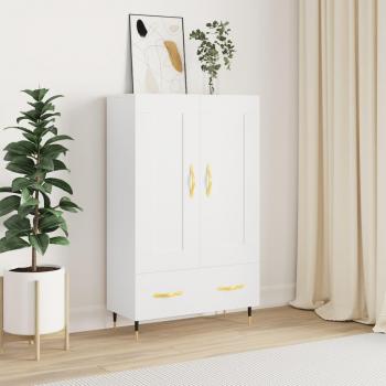 Aparador alto de madera multicapa blanco 69,5x31x115 cm