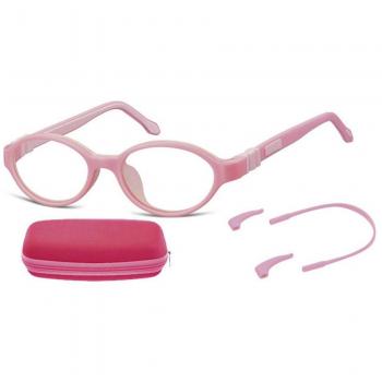 Oval Montura Completa Plástico Rosas Gafas Recetadas para Niños - Gafas Anti-Azules - SmartBuy para Niños