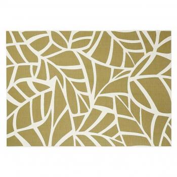 Miliboo - Alfombra interior exterior blanco crema y verde 123 x 180 cm Garance