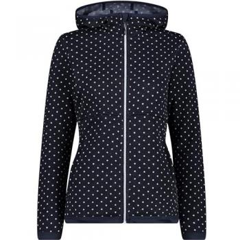 CMP Women's Fleece Jacket with Fixed Hood - Dark Blue, Size 40
