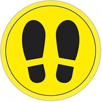 APLI 18597 - Círculo de señalización para suelo PVC amarillo y negro, 30 cm