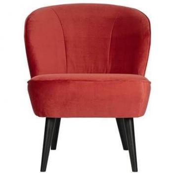 Sillón de terciopelo frambuesa Sara 59x71x70cm
