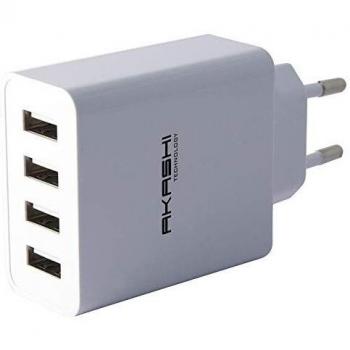 Akashi alt4usbac5awh de 4 puertos USB cargador rápido 5 A – Blanco