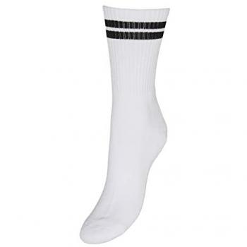 Vero Moda Mel Women's Striped Sports Socks - Snow White/Black, One Size