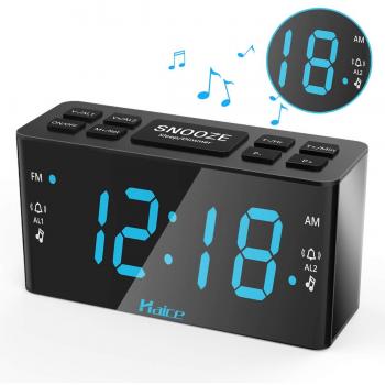 [Nueva Versión] Radio Despertador Digital, Haice Digital Radio Reloj con Alarma Doble Despertador Reloj Digital FM/AM con función de Luz Nocturna, Potente Reloj Despertador con Pantalla LED de 5.5 