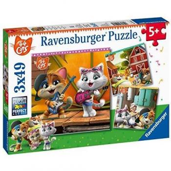 Ravensburger Puzzle - 44 Gatos Puzzle 3 X 49 Pz, Puzzle Para Niños