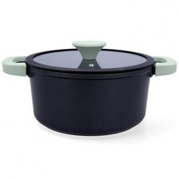 Cacerola de Aluminio Fundido Pyrex® Danae 20cm - 260cl - Verde - Apta Inducción y Vitrocerámica con Revestimiento Antiadherente