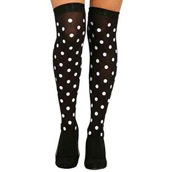 Guirca rudy calcetines rodilla a lunares color negro y blanco 17334