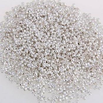 Ecloud Shop 2500X Abalorio Bañado Plata DIY Plateado Bricolaje 2 mm