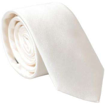 Dolce & Gabbana White Solid 100% Silk Adjustable Tie