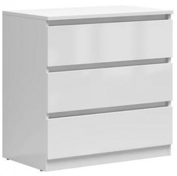 Cómoda Edwin 3 cajones estratificada blanca
