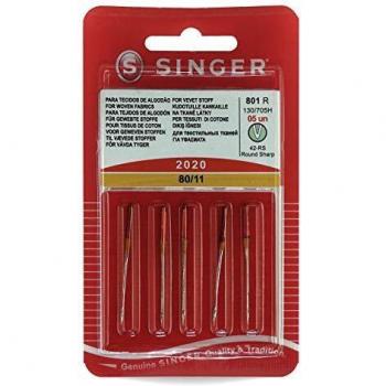 Singer Universal Aguja 2020 80/11, Metal, Plata, 7 x 0,03 x 4 cm/5 Unidades
