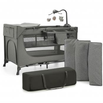 Cuna de viaje 3en1 JOY 2 con accesorios gris oscuro
