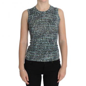 Dolce & Gabbana Blue Wool Sleeveless Pullover - IT46|XL, Size: L Stylish Blue Wool Sleeveless Pullover