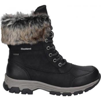 Cómoda Botín mujer Westland Chambery-04 negra, detalle de pelo y membrana impermeable Top Dry tex, resistente al viento y transpirable, suela antideslizante, altura tacón bajo (1-3 cm),