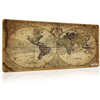 Subblim Alfombrilla de Ratón XL Vintage World para Computadora, con Base de Goma Antideslizante, para Ratón con Cable o Inalámbrico PC/Mac, Resistente al Agua, 90x40x0.3cm, Estampado