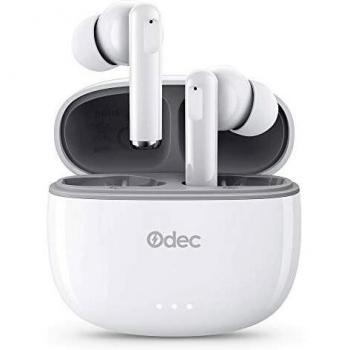 Odec Auriculares Bluetooth, Auriculares Inalámbricos Bluetooth 5 Sonido Estéreo, Reproducci 20 Horas, Estéreo internos con indicador de batería, Micrófono Incorporado, Control Táctil, IPX5