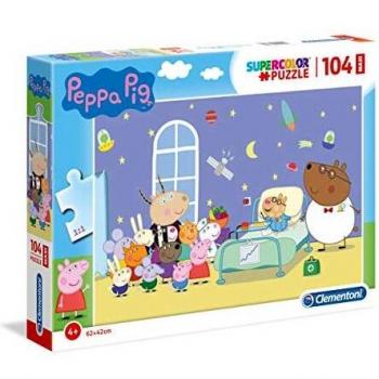 Clementoni Peppa Pig Supercolor Puzzle Pig-104 Piezas Maxi, Multicolor