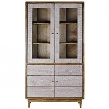 Vitrina Dkd Home Decor Crema Cristal Acacia