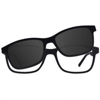Cuadrado Clip-On Plástico Negro Armazones y Lentes Recetadas para Hombre - Gafas Anti-Azules - SmartBuy Collection