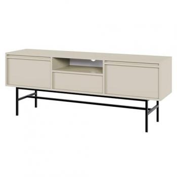 Mueble de TV EVO con 2 puertas, cajón y marco - 154 cm - gris beige