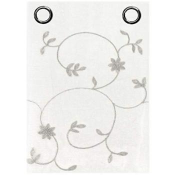 Cortinas Semitransparentes para Ventanas y Puertas Interiores con Diseño de Flores Grises - 140x280 cm (Par de 2 Uds.)