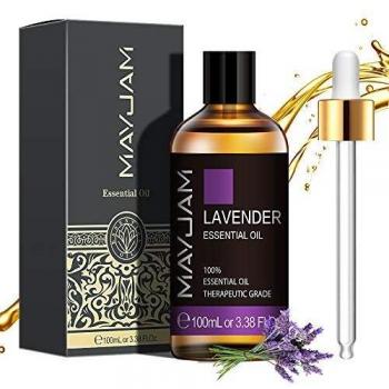 MAYJAM Aceites Esenciales de Lavanda 100 ml, 100% Aceites Esenciales Naturales Puros, Aceite Esencial de Aromaterapia de Grado Terapéutico, Aceites de Fragancia para Humidificador, Regalos Perfectos