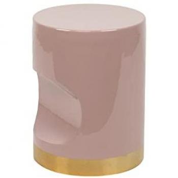 Taburete Metal Rosa 30x30x40 Cm - Asiento Adicional y Mesa Auxiliar para Decoración Moderna