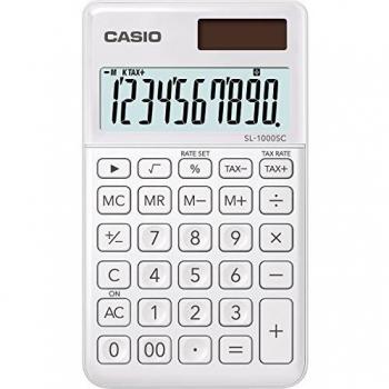 Calculadora de Bolsillo Casio SL-1000SC Blanca, 10 Dígitos, Solar/Batería