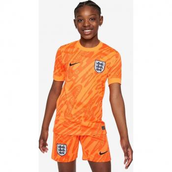 Nike England Home Stadium Goalkeeper Shirt 2024 - Kids, Orange, Male, Size: LB (30-32 Chest / 75-81cm)
