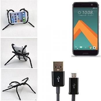 soporte para coche y para mesa etc. para HTC 10, negro araña cable USB. montaje de la salida aire, espejo retrovisor, bicicletas, etc. Trípode - K-S-Trade