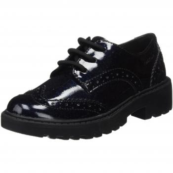 Geox J Casey K, Zapatos de Cordones Brogue para Niñas, Azul