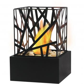 Purline Amaltea Biochimenea de sobremesa para uso interior o exterior con diseño moderno color negro