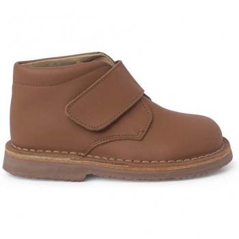 Botas de Colegio de Piel para Niño con Cinta Adhesiva Pisamonas