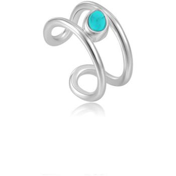 Pendiente Earcuff Ania Haie Plata Ley 925m Rodiada Colección Turning Tides Turquesa Doble Aro