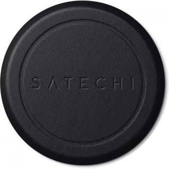 Pegatina Magnética Satechi para iPhone 8/SE 2020/X/XS/11/12 - Cargador Inalámbrico de 15W, Color Negro
