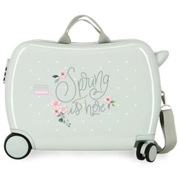 Maleta Infantil Rígida 2 Ruedas Multidireccionales Verde Menta Roll Road Spring is Here 38L 50x38x20 cm